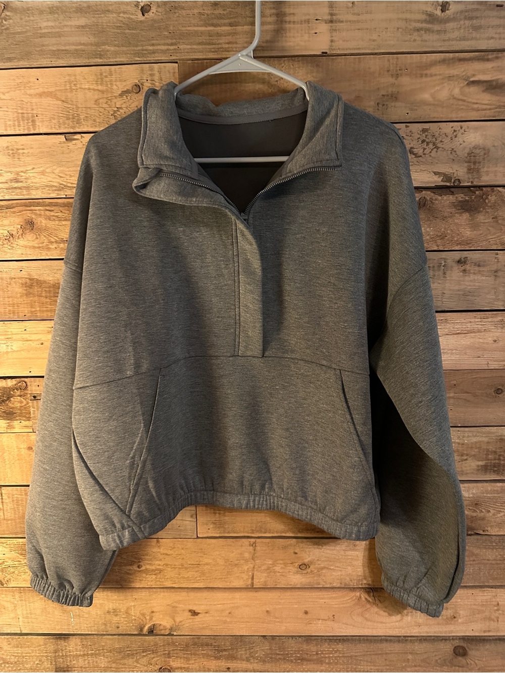 90 Degree By Reflex Women's Gray Quarter-Zip Pullover Hoodie
